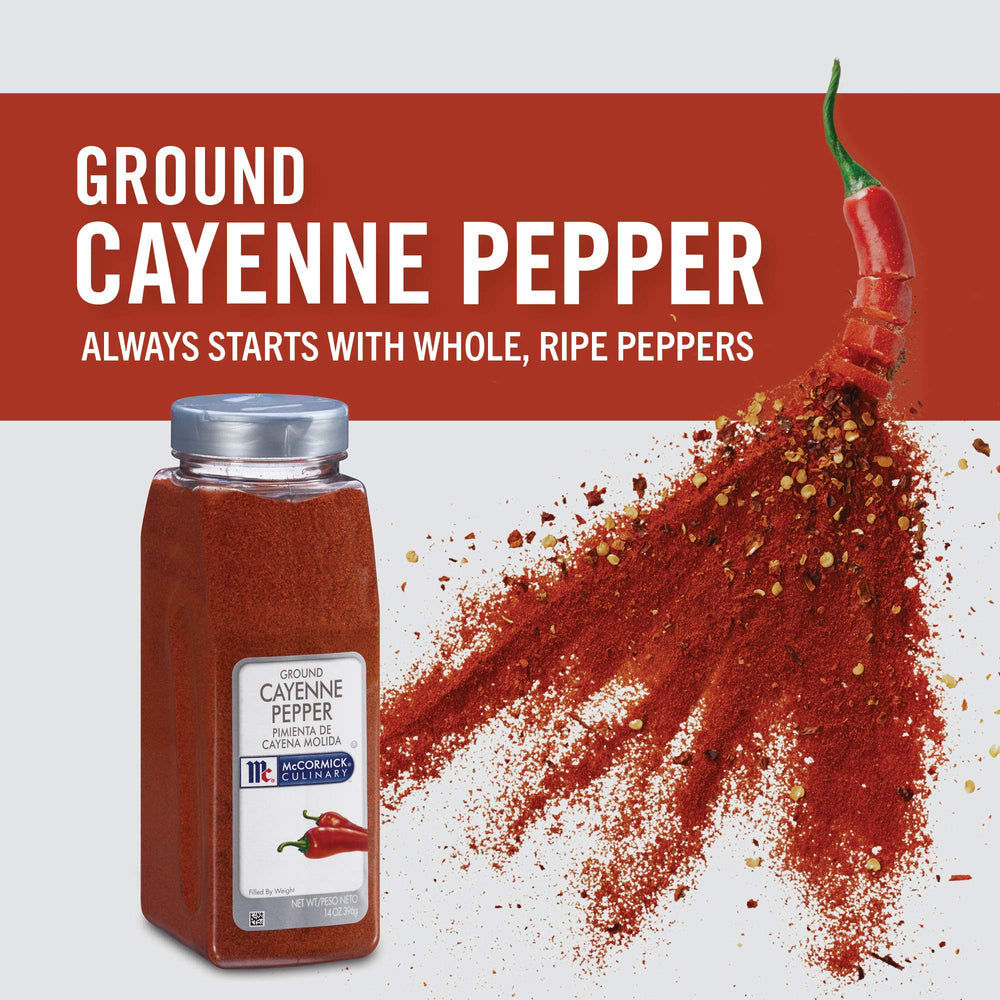 McCormick Culinary Ground Cayenne Pepper dust in marinade blends heats