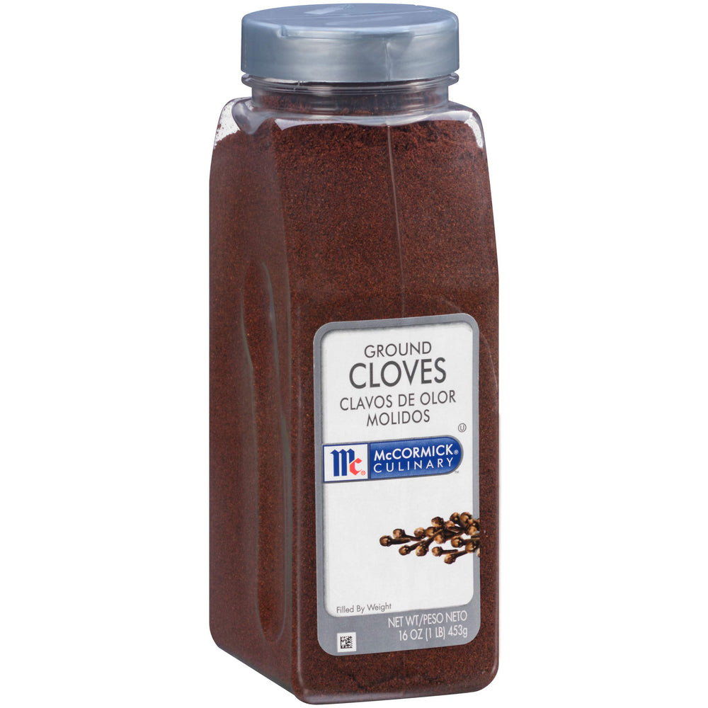 McCormick Culinary Ground Cloves bottle showcasing premium flavor for desserts and savory dishes.