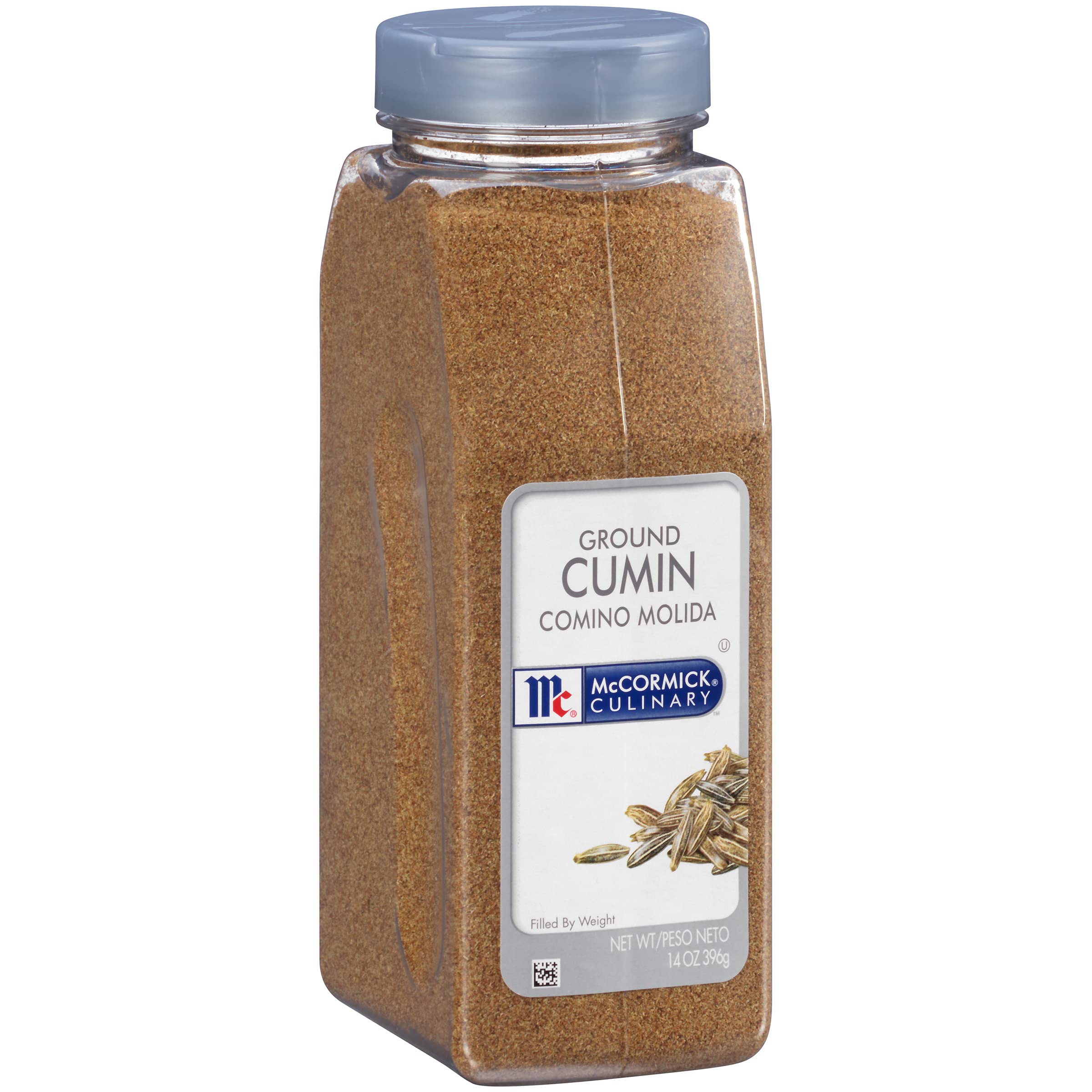 McCormick Culinary ground cumin 14oz container ready to season.