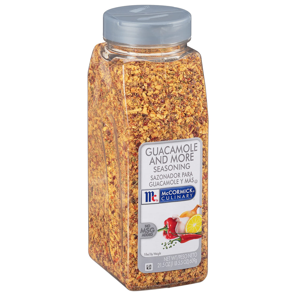 McCormick Culinary Guacamole and More Seasoning bottle front for consistent guacamole flavor