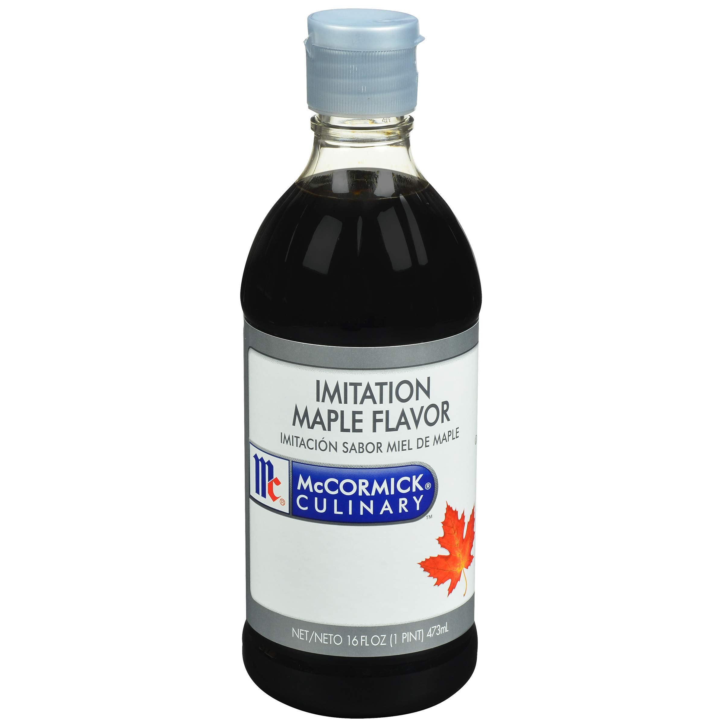 McCormick Culinary imitation maple flavoring bottle delivers rich maple notes for baking.