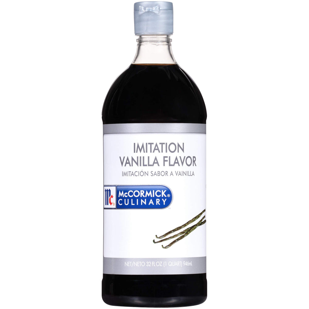 McCormick Culinary Imitation Vanilla bottle enhances baked goods with smooth flavor