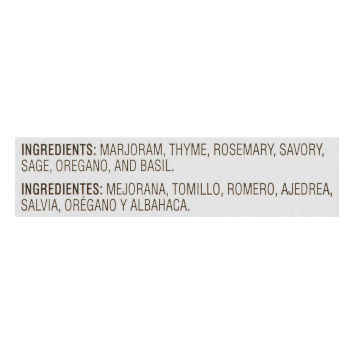 Close-up of McCormick Culinary Italian Seasoning label highlighting herb blend