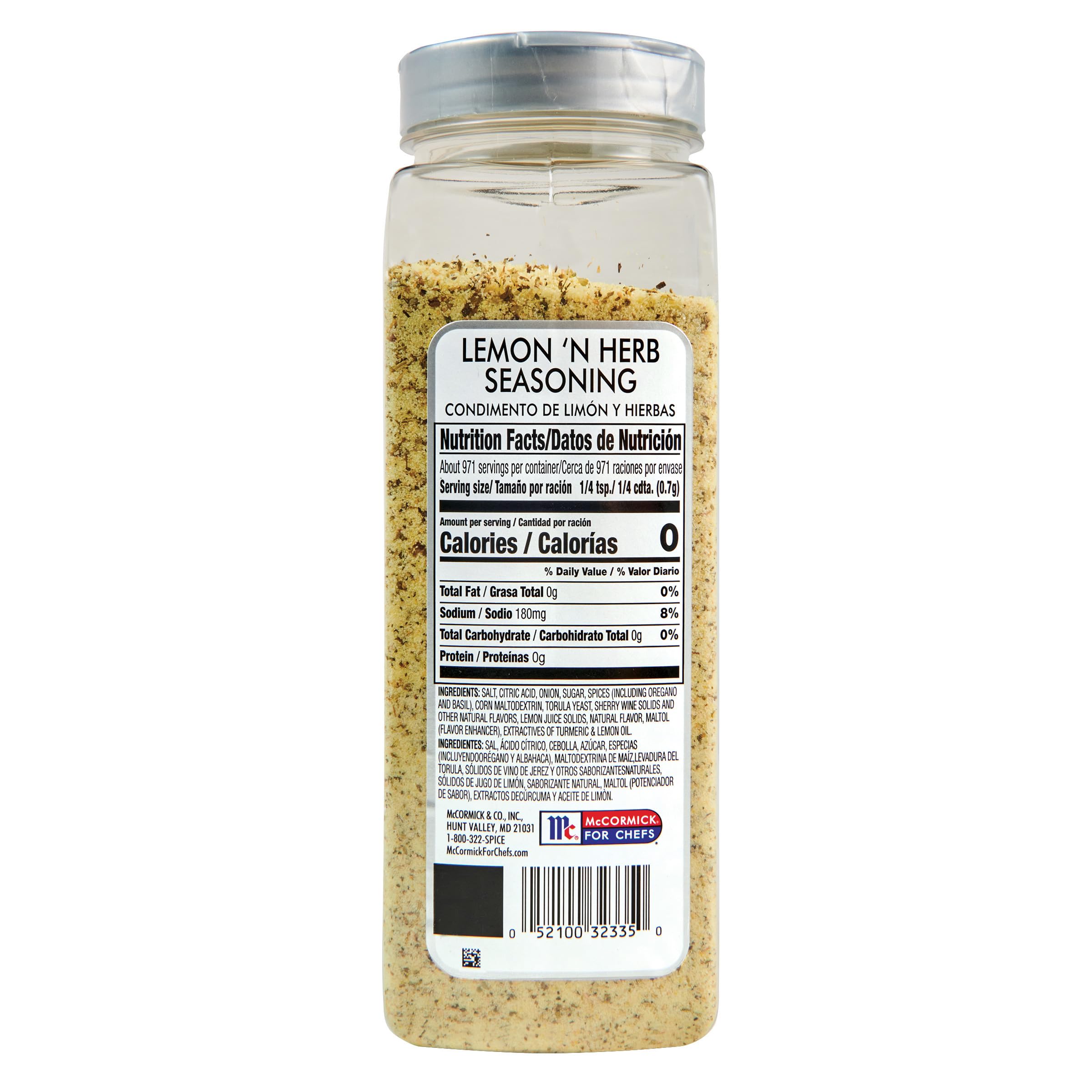 McCormick Culinary Lemon 'N Herb seasoning shaker for easy, precise dusting