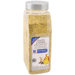 McCormick Culinary Lemon Pepper Seasoning Salt bottle front label emphasizes bright citrus flavor