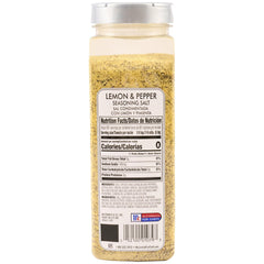 McCormick Culinary Lemon Pepper Seasoning Salt bottle closeup shows ingredients and zest