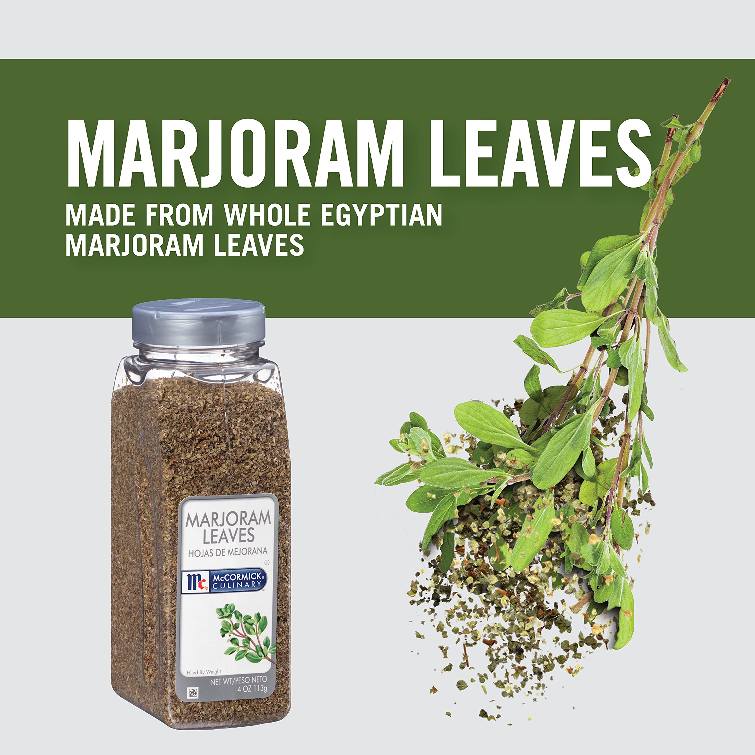 Marjoram Leaves stored in pantry, a convenient kitchen staple.