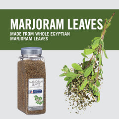 Marjoram Leaves stored in pantry, a convenient kitchen staple.