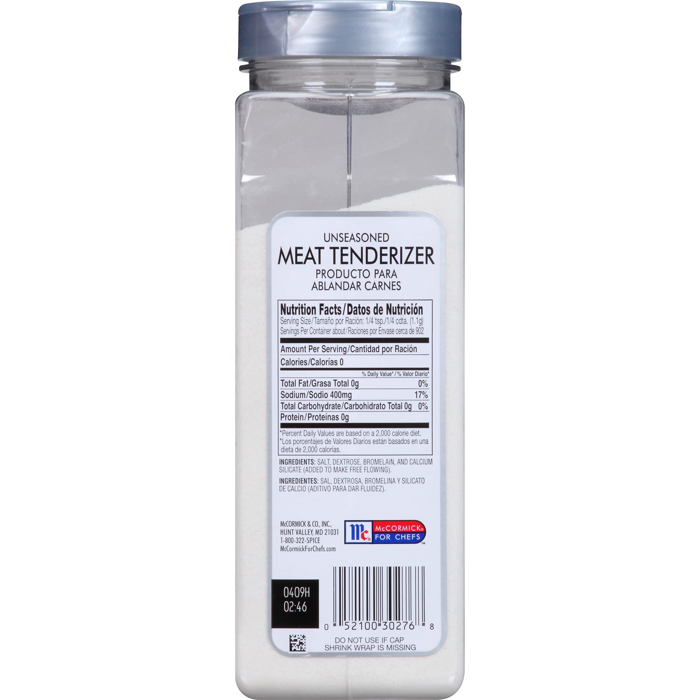 McCormick Culinary Meat Tenderizer powder-dispense demonstrates controlled application