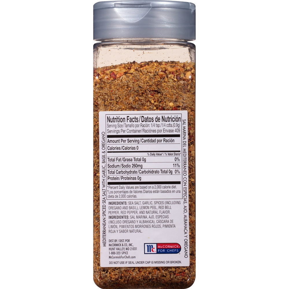 McCormick Culinary Mediterranean Spiced Sea Salt shaker cap for precise dispensing