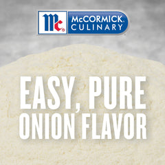 McCormick Culinary Onion Powder granules close-up show fine texture.