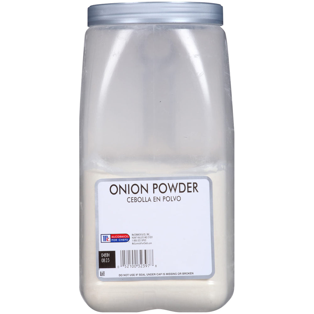 McCormick Culinary Onion Powder pour spout enables quick, even dispersal.