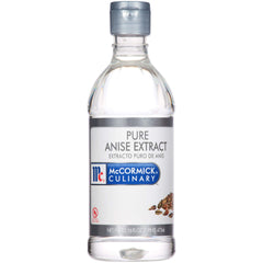 McCormick Culinary Pure Anise Extract bottle pour showcases a subtle licorice note for baking