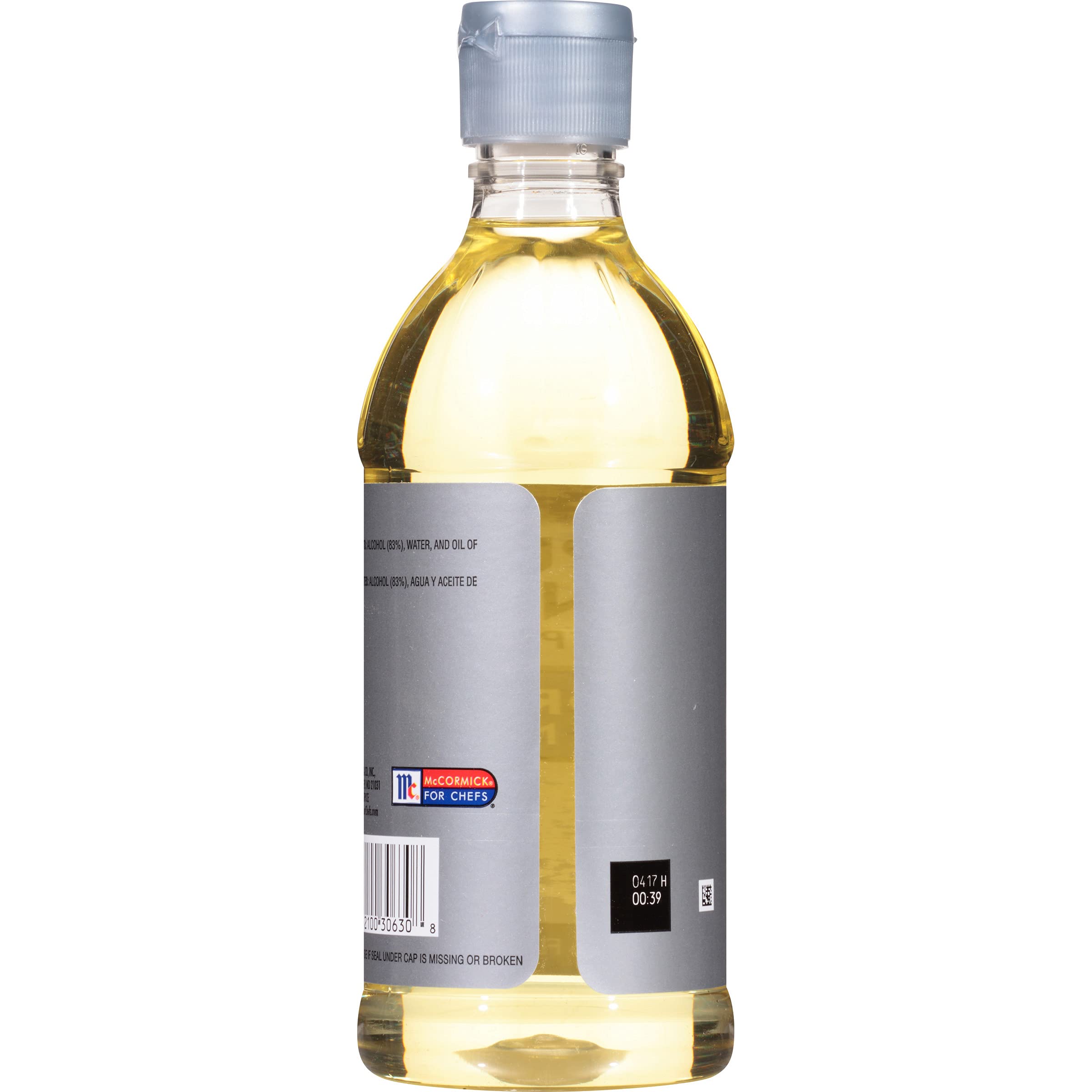 McCormick Culinary Lemon Extract label highlighting kosher, gluten-free, non-GMO attributes.