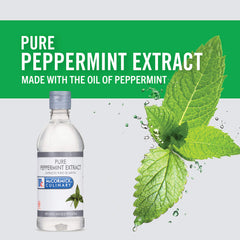 Peppermint extract enhances frosting for vibrant cake decorations.