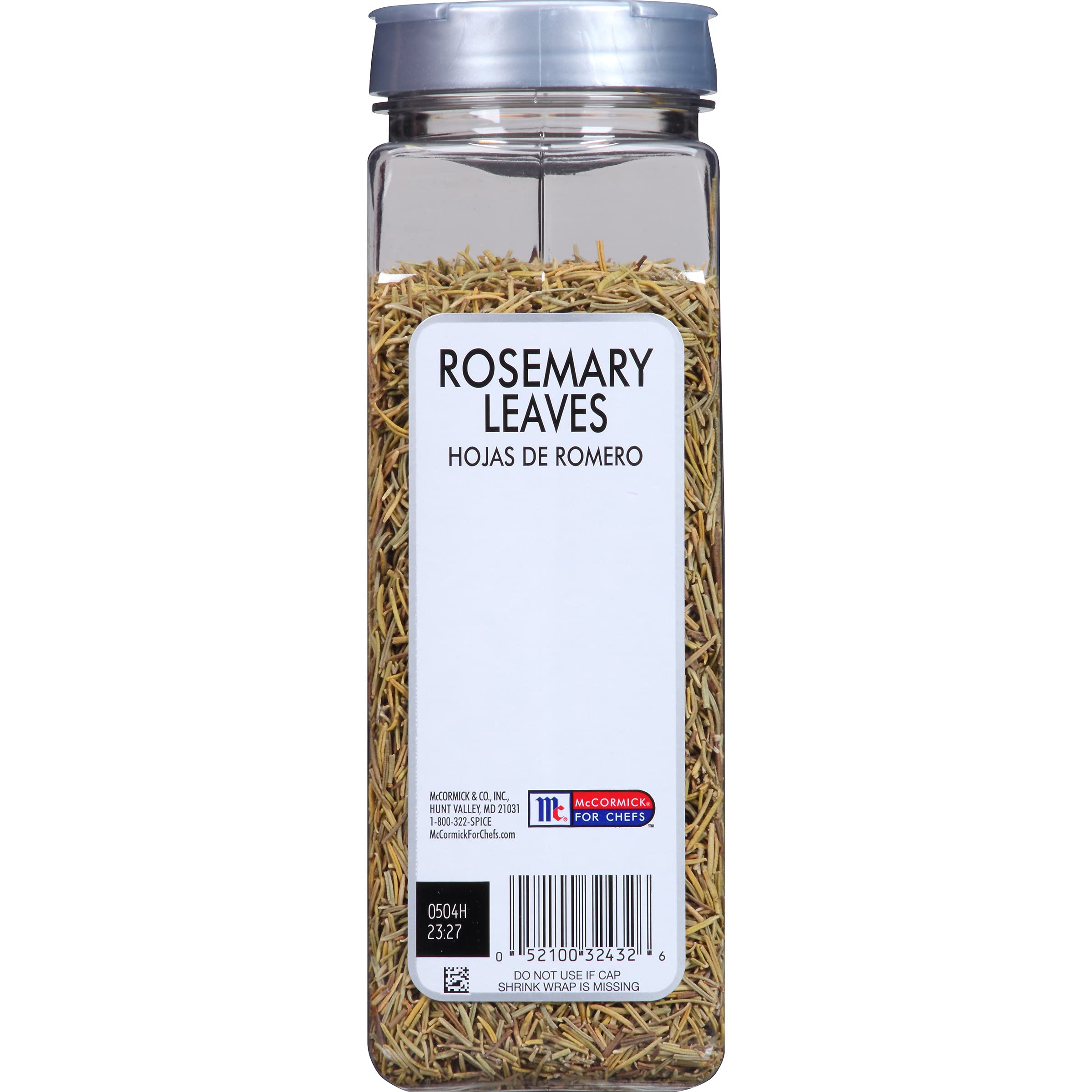 McCormick Culinary Rosemary Leaves bottle pour demonstrates easy dosing for marinades and rubs.