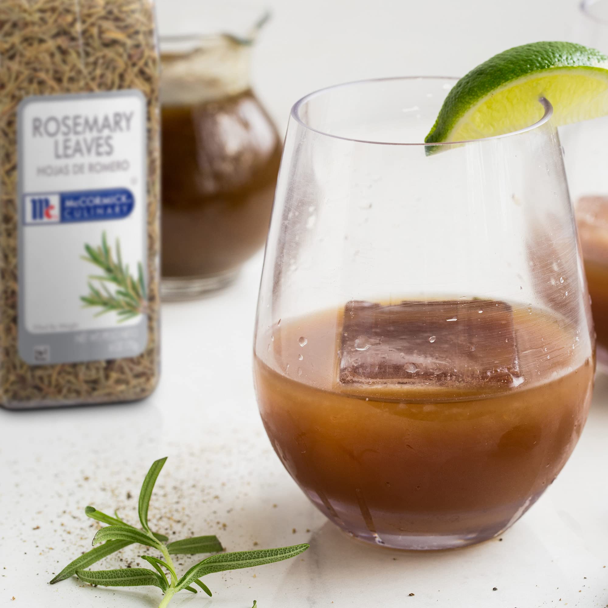 McCormick Culinary Rosemary Leaves paired with lemon and garlic for grilled recipes.