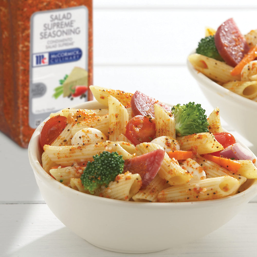 Salad Supreme used on burgers and vegetables for zest