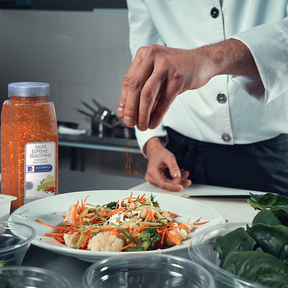 No added MSG label on McCormick Culinary Salad Supreme bottle