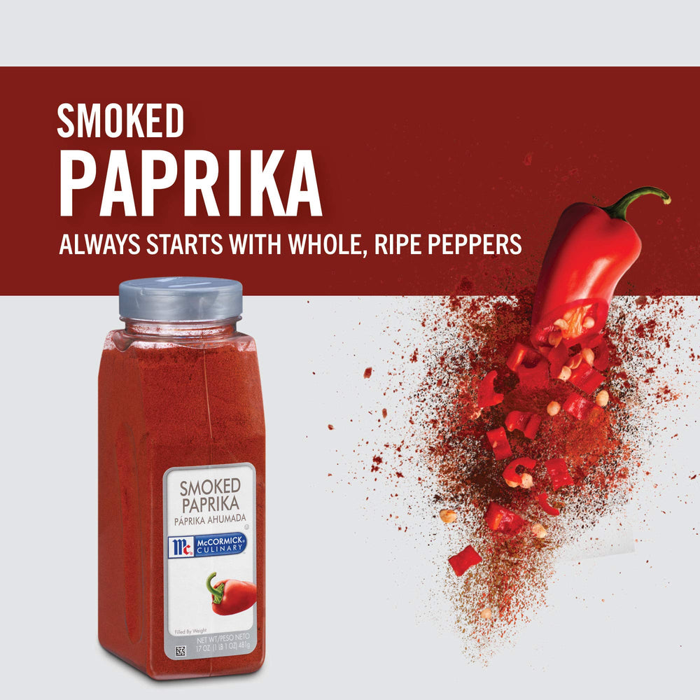 Deep red color of McCormick Culinary Smoked Paprika enhances dish visual appeal