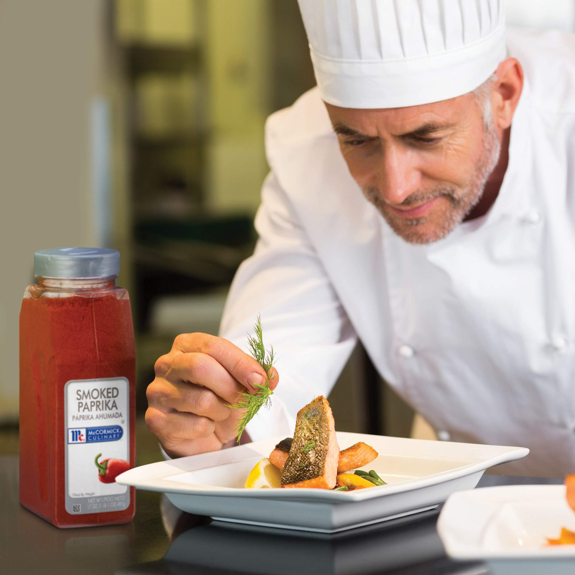 Seafood dish accented with McCormick Culinary Smoked Paprika smokiness