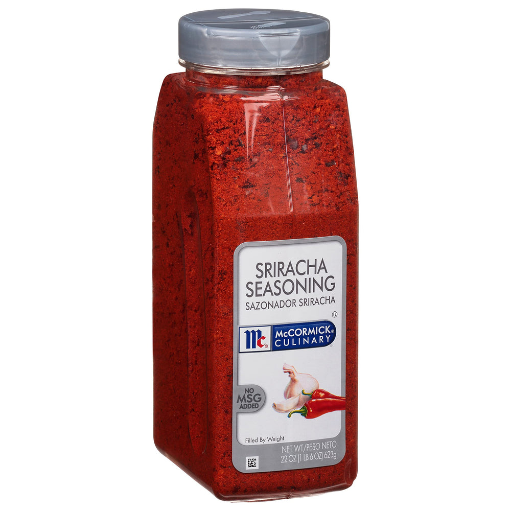 McCormick Culinary Sriracha Seasoning jar adds garlicky heat to sauces.