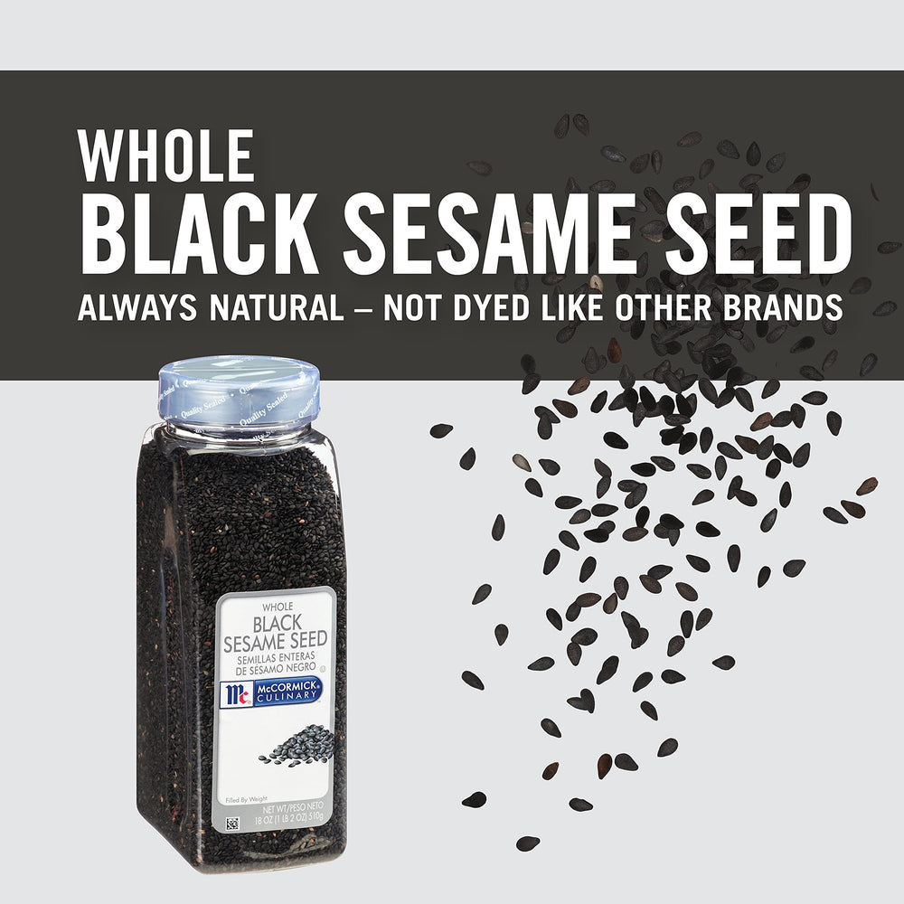 McCormick Culinary black sesame seeds sprinkled over stir-fries for added crunch.