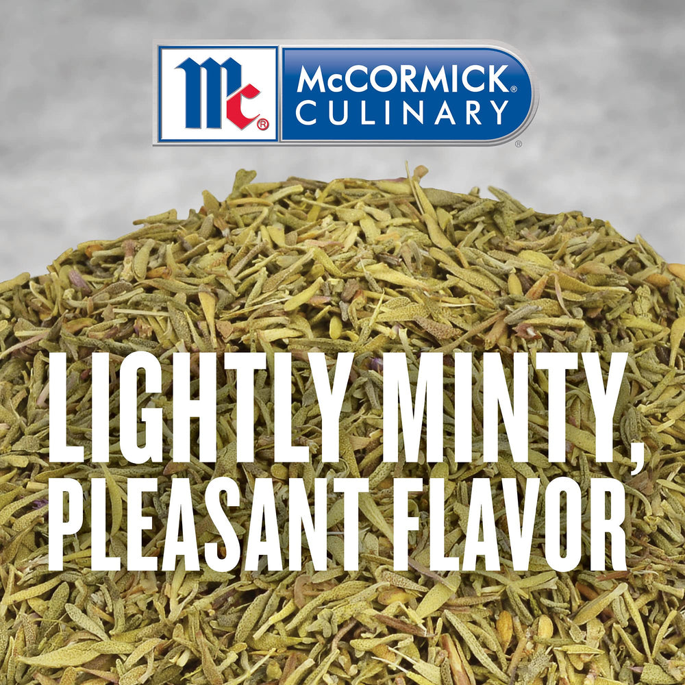 Thyme leaves used in herb baste or marinade for flavor build
