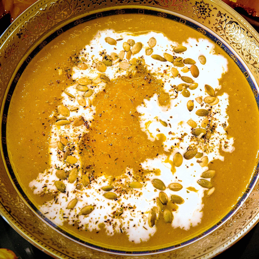 Hummus with curry powder added for a savory twist.