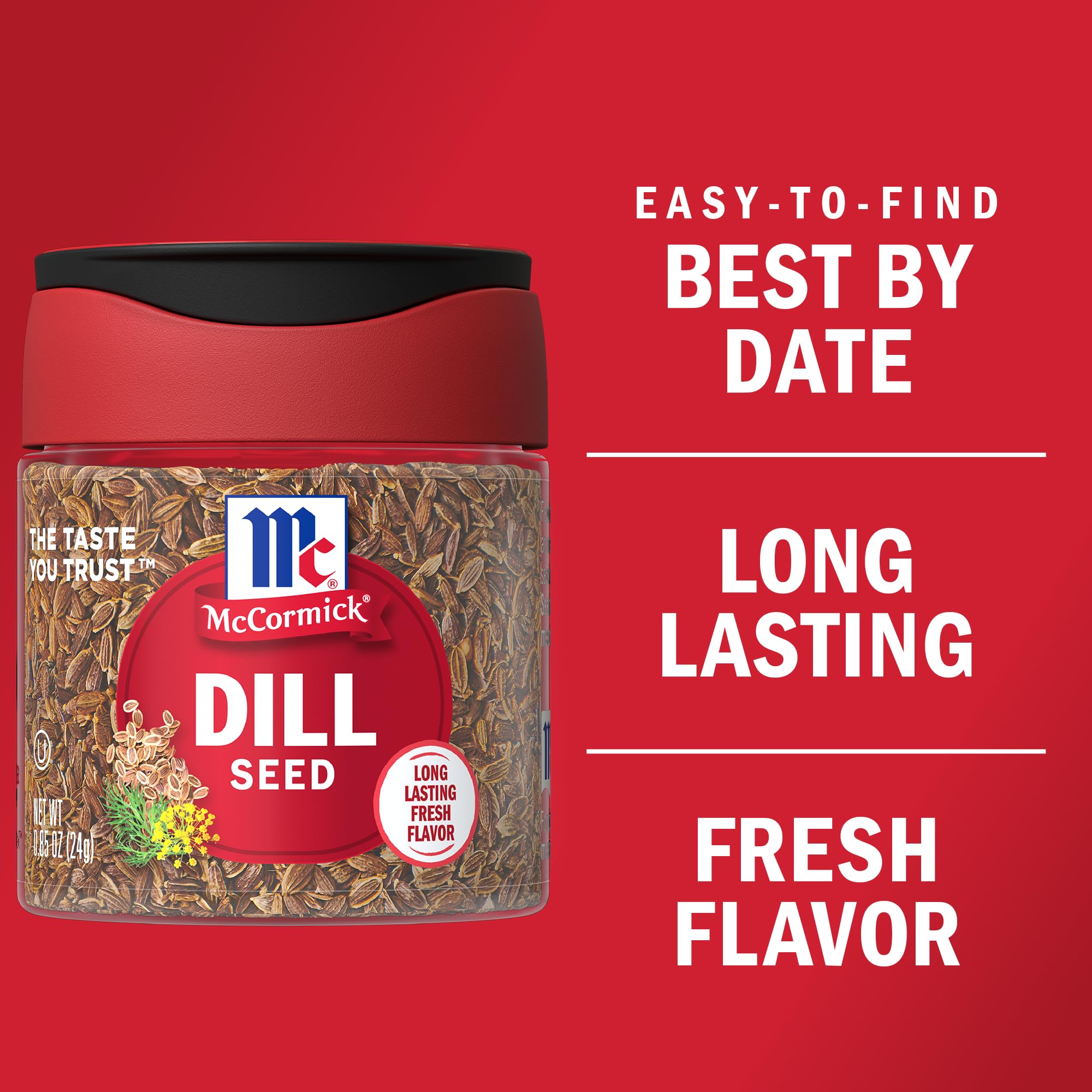McCormick Dill Seed in a spice rack with other spices