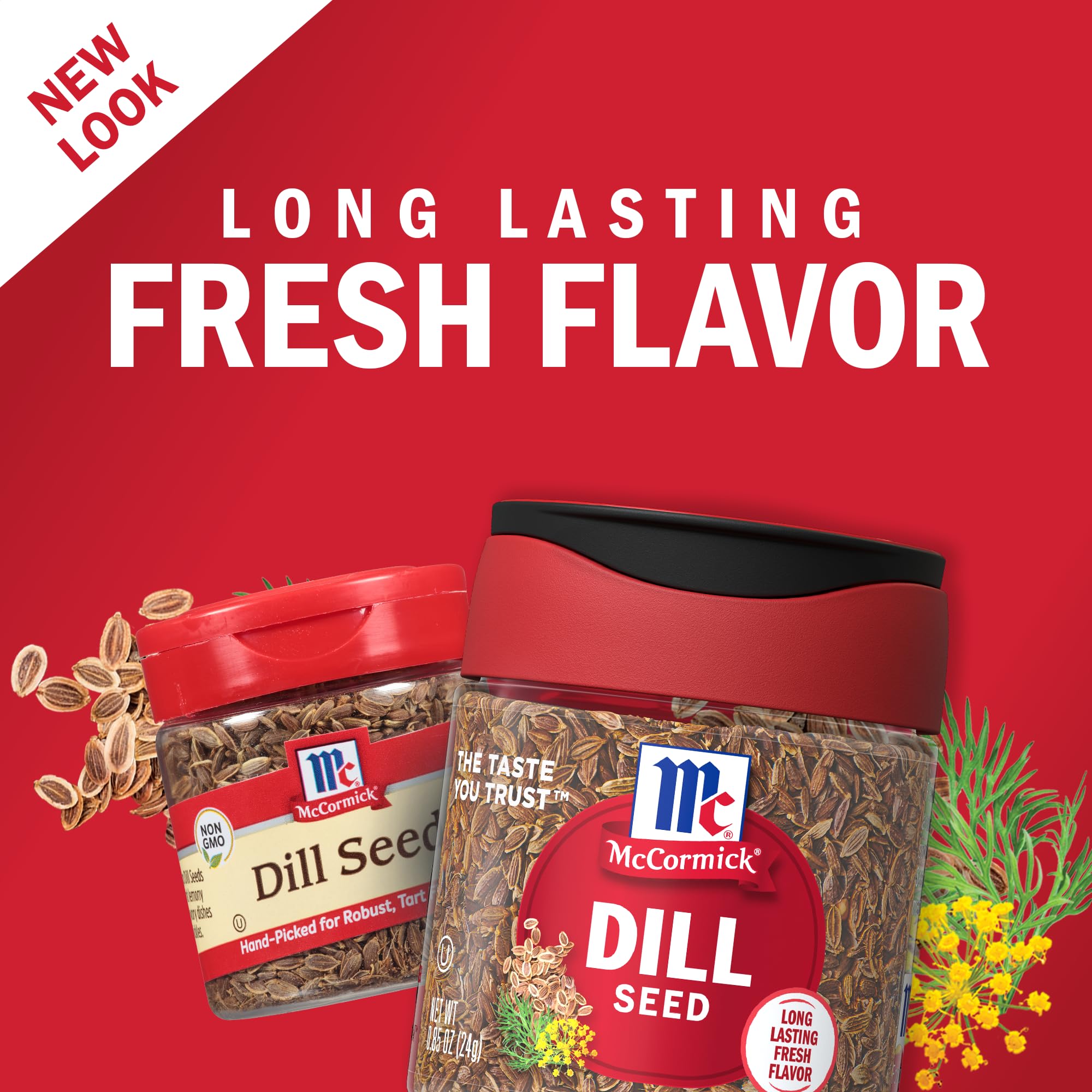 McCormick Dill Seed pouring from a jar for easy seasoning