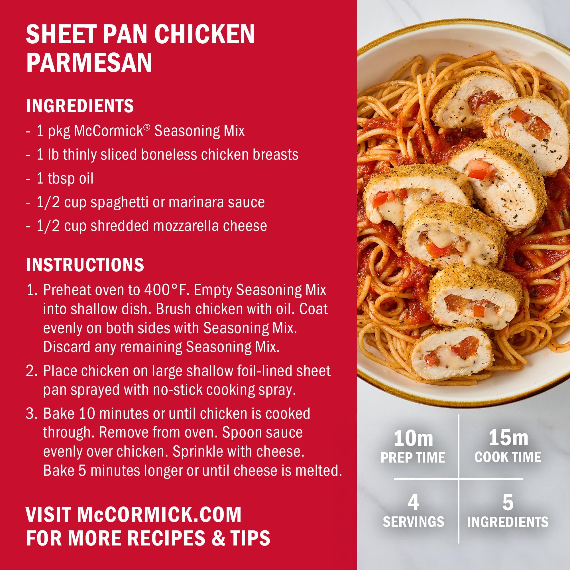 McCormick parmesan with basil and oregano aroma in the bake