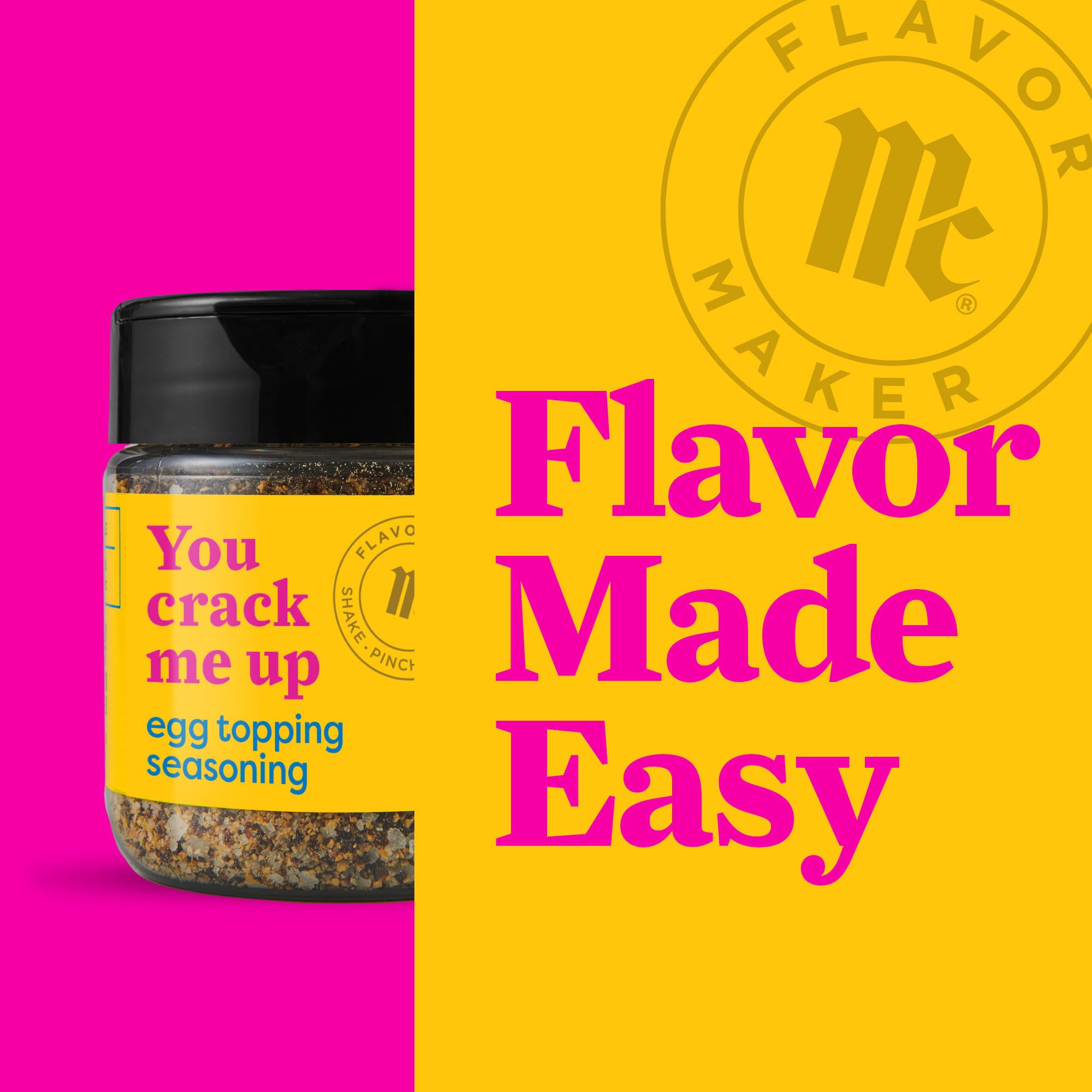 McCormick Egg Topping Seasoning on scrambled eggs for a peppery garlic kick