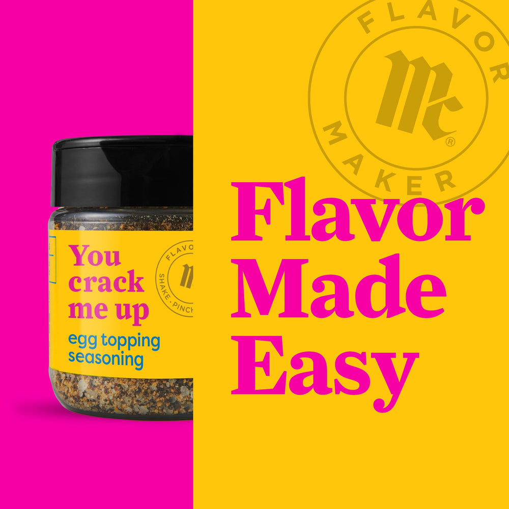 McCormick Egg Topping Seasoning on scrambled eggs for a peppery garlic kick