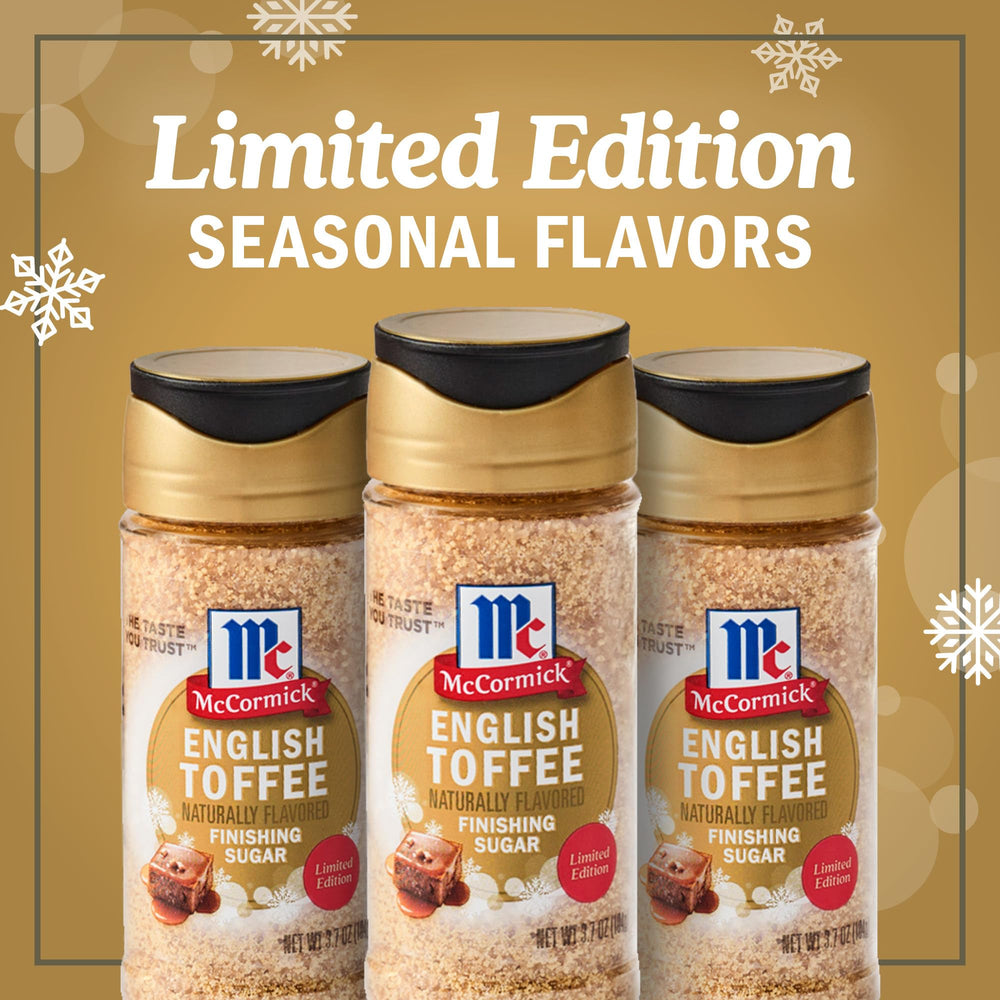 McCormick English Toffee Finishing Sugar on buttered toast for a flavor boost