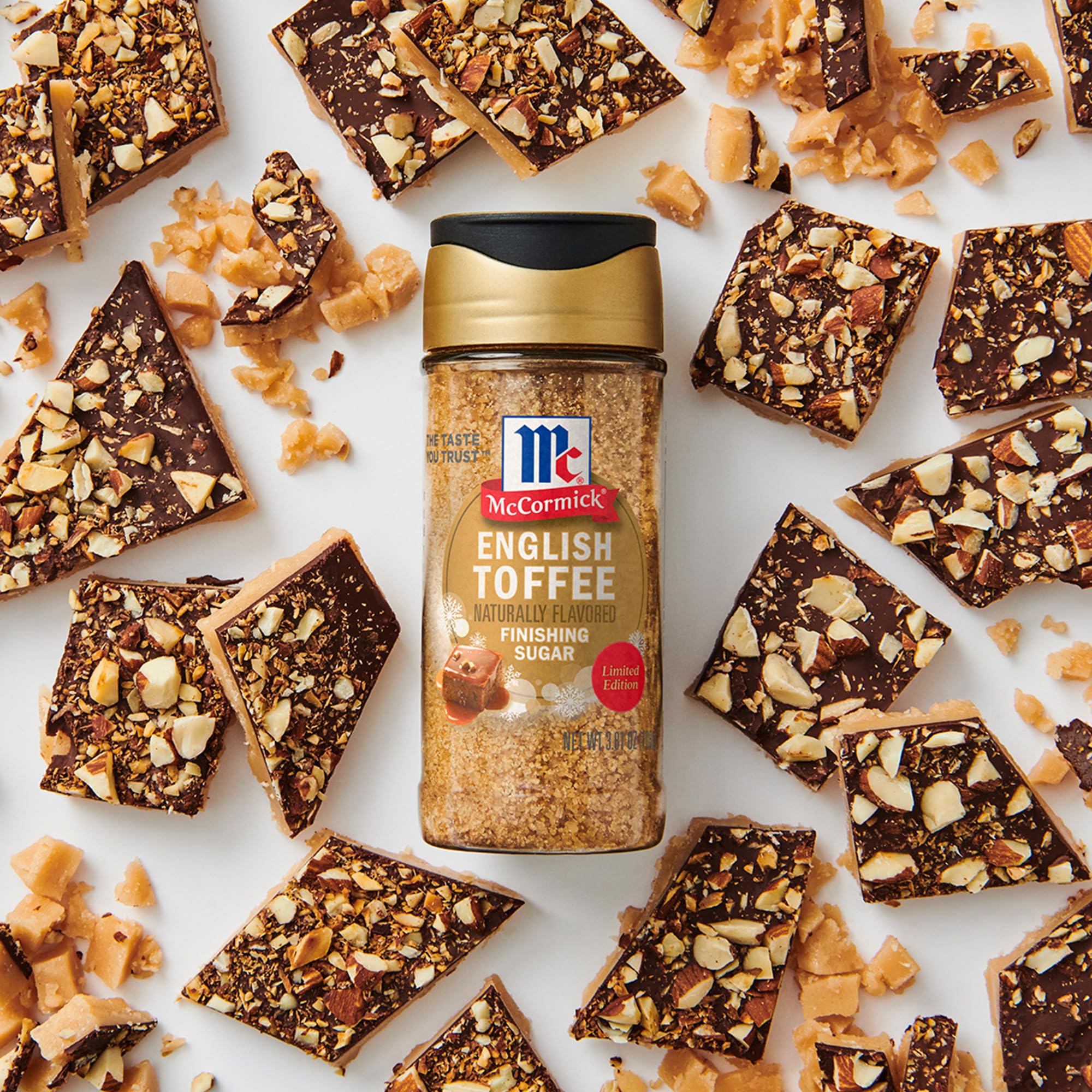 McCormick English Toffee Finishing Sugar in a latte for toffee warmth