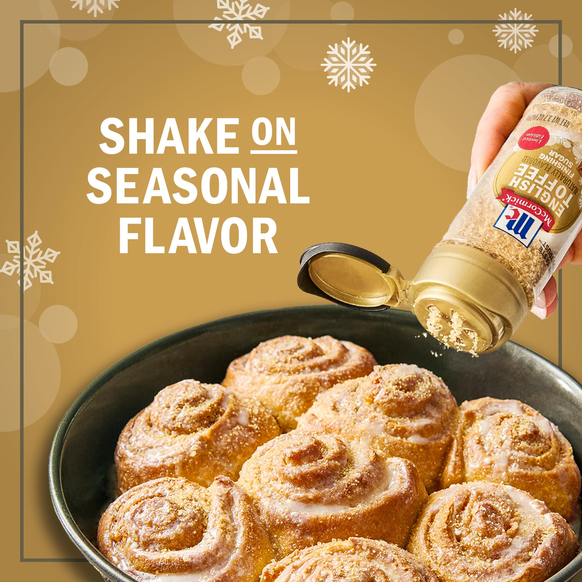 McCormick English Toffee Finishing Sugar sprinkles on cupcakes for festive charm