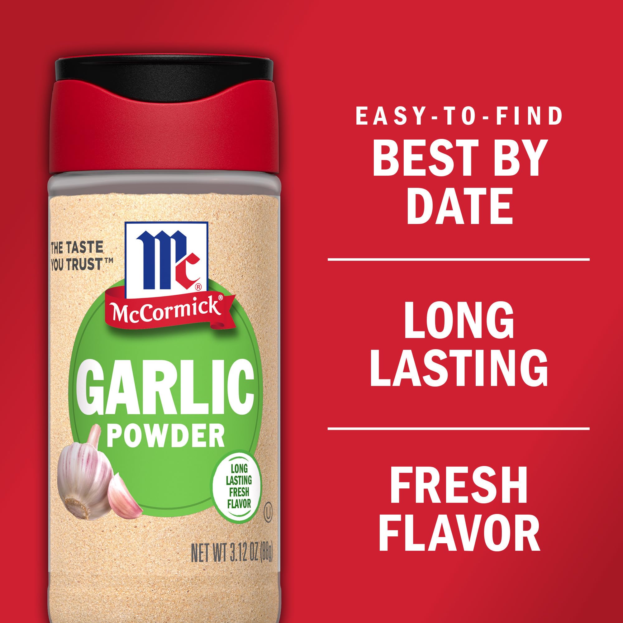 McCormick Everyday Essentials garlic powder delivers savory umami to pasta and roasted veggies.