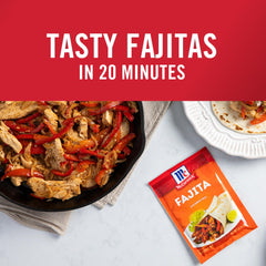 McCormick fajita beef steak strips on skillet for hearty protein option