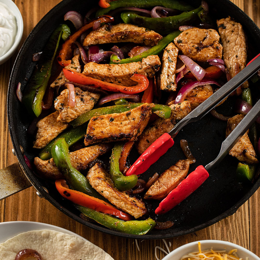 McCormick fajita seasoning mix with ground beef for fajita-style burgers inspires family dinners