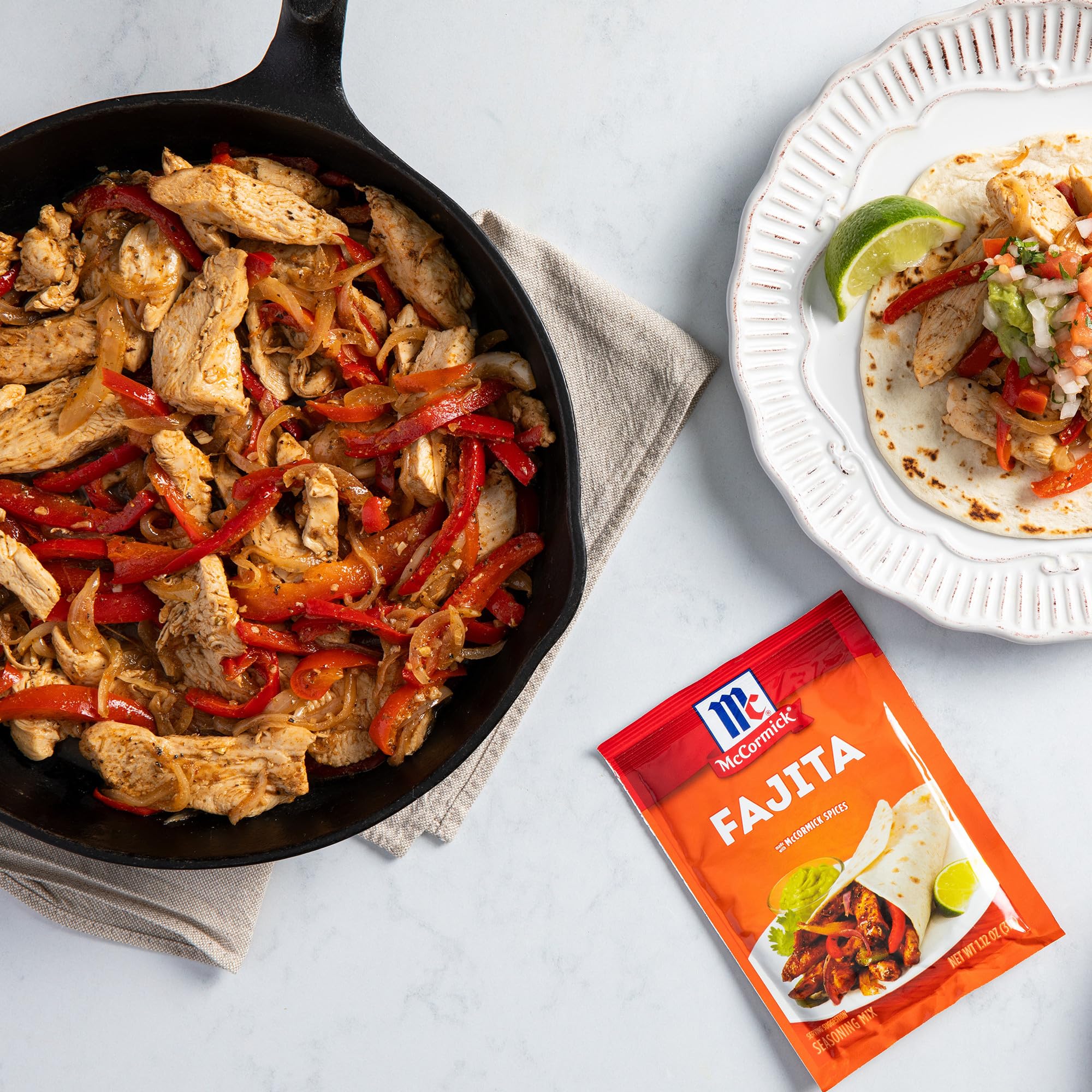 McCormick fajita shrimp plated elevates seafood fajitas with zesty spice
