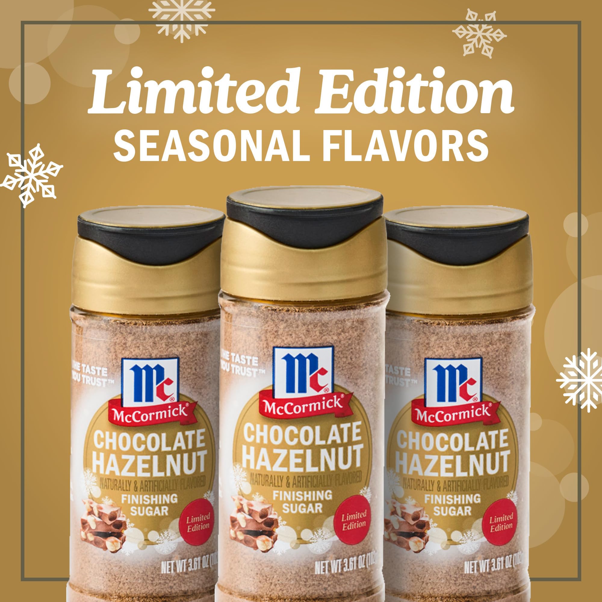 McCormick Chocolate Hazelnut Finishing Sugar jar as a seasonal gift option