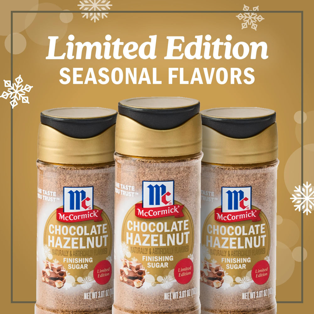 McCormick Chocolate Hazelnut Finishing Sugar jar as a seasonal gift option