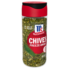 McCormick Freeze-Dried Chives bottle for quick, aromatic seasoning.