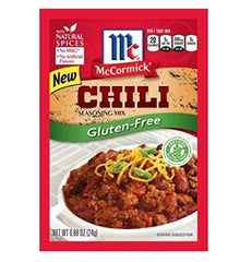 McCormick Gluten Free Chili Seasoning Mix 4-pack in convenient 1oz packets for flavorful chili