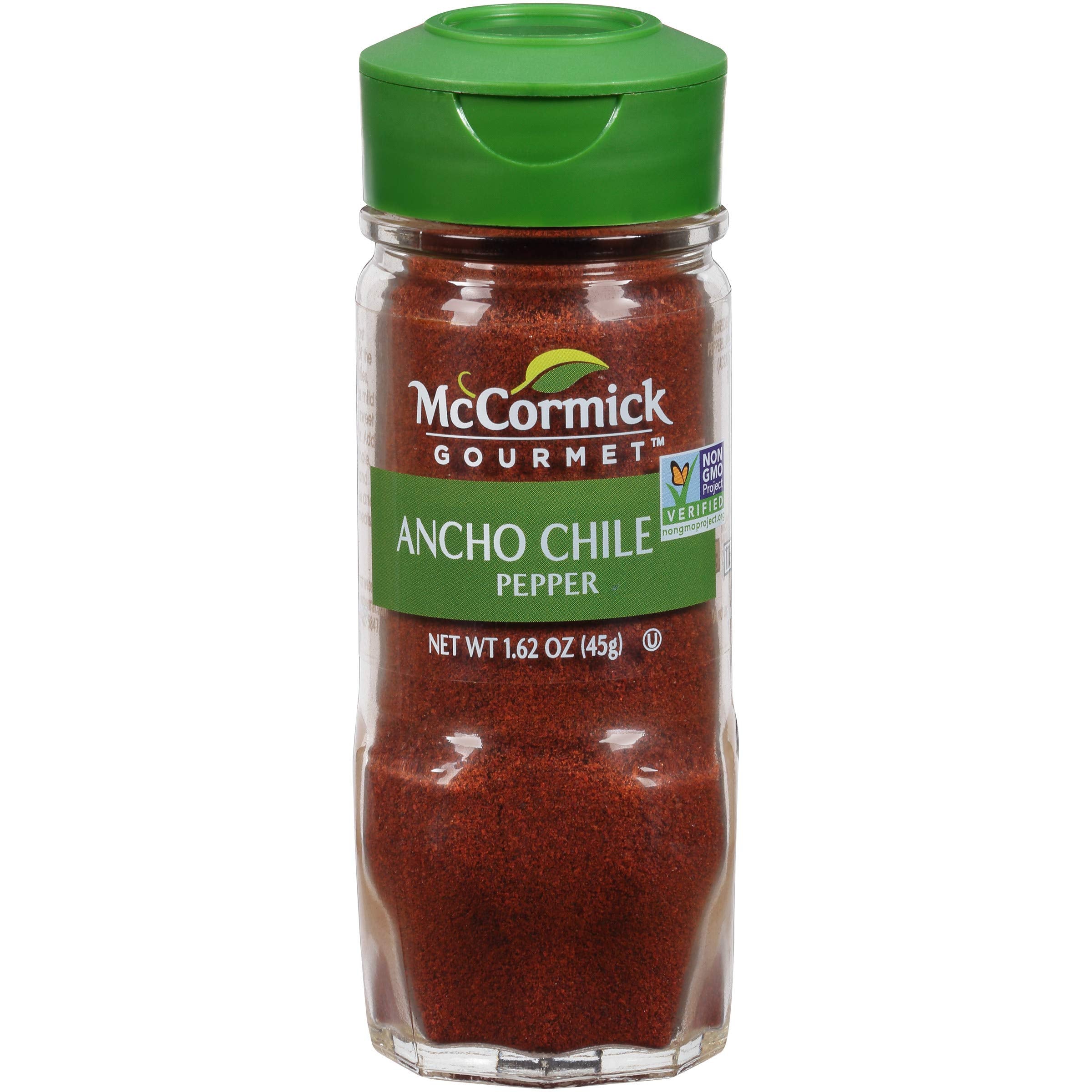 McCormick Gourmet Ancho Chile Pepper packaging shows premium spice for home cooking