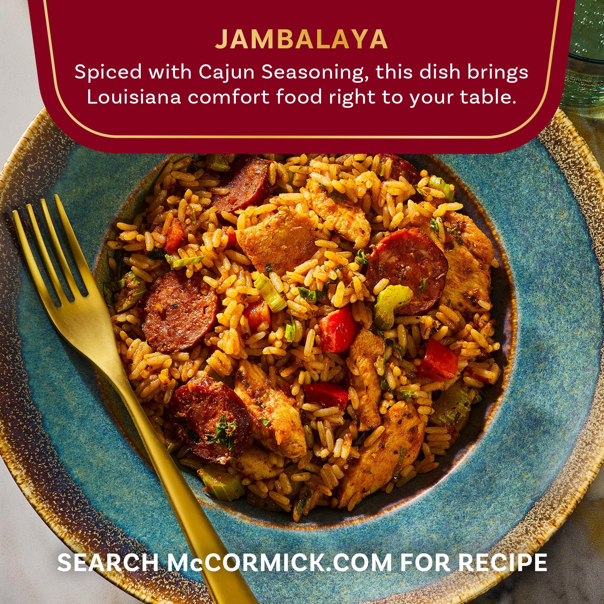 Gumbo bowl featuring Cajun heat from McCormick Gourmet Cajun Seasoning
