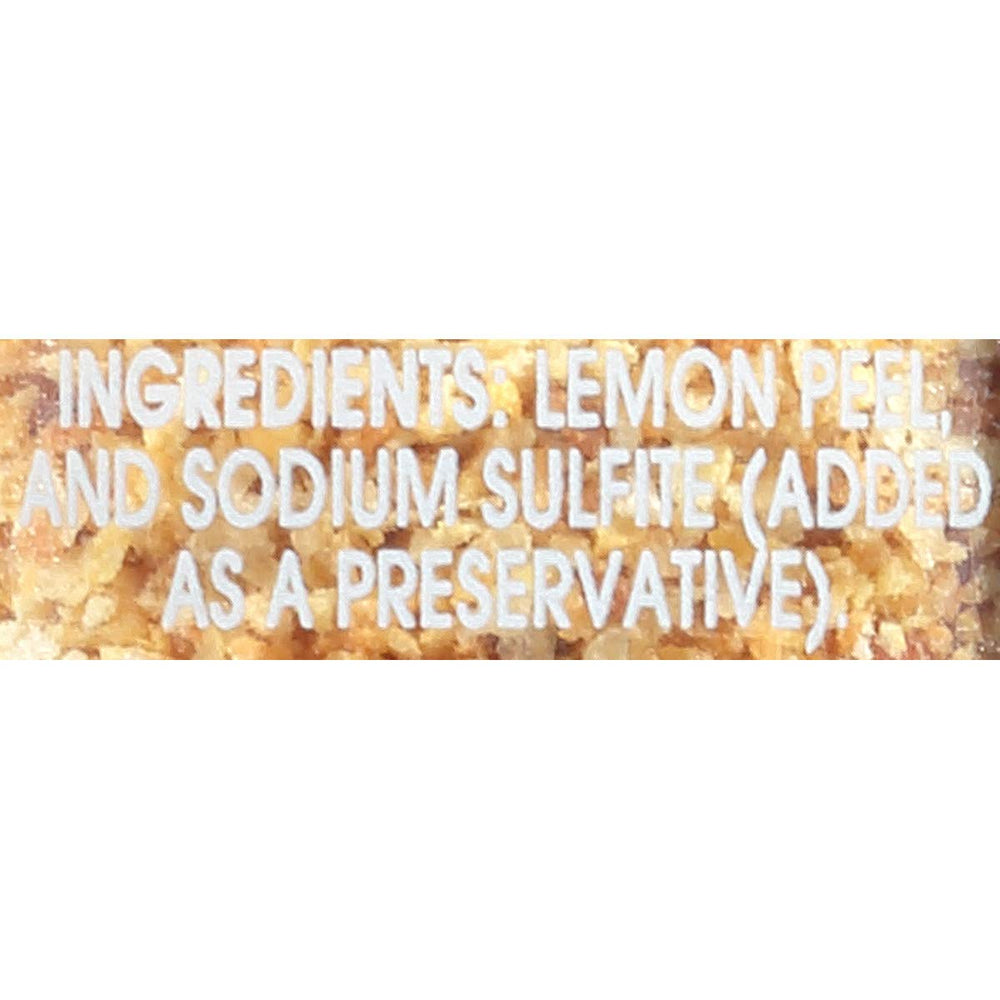 Closeup of McCormick Gourmet California Lemon Peel granules for instant brightness