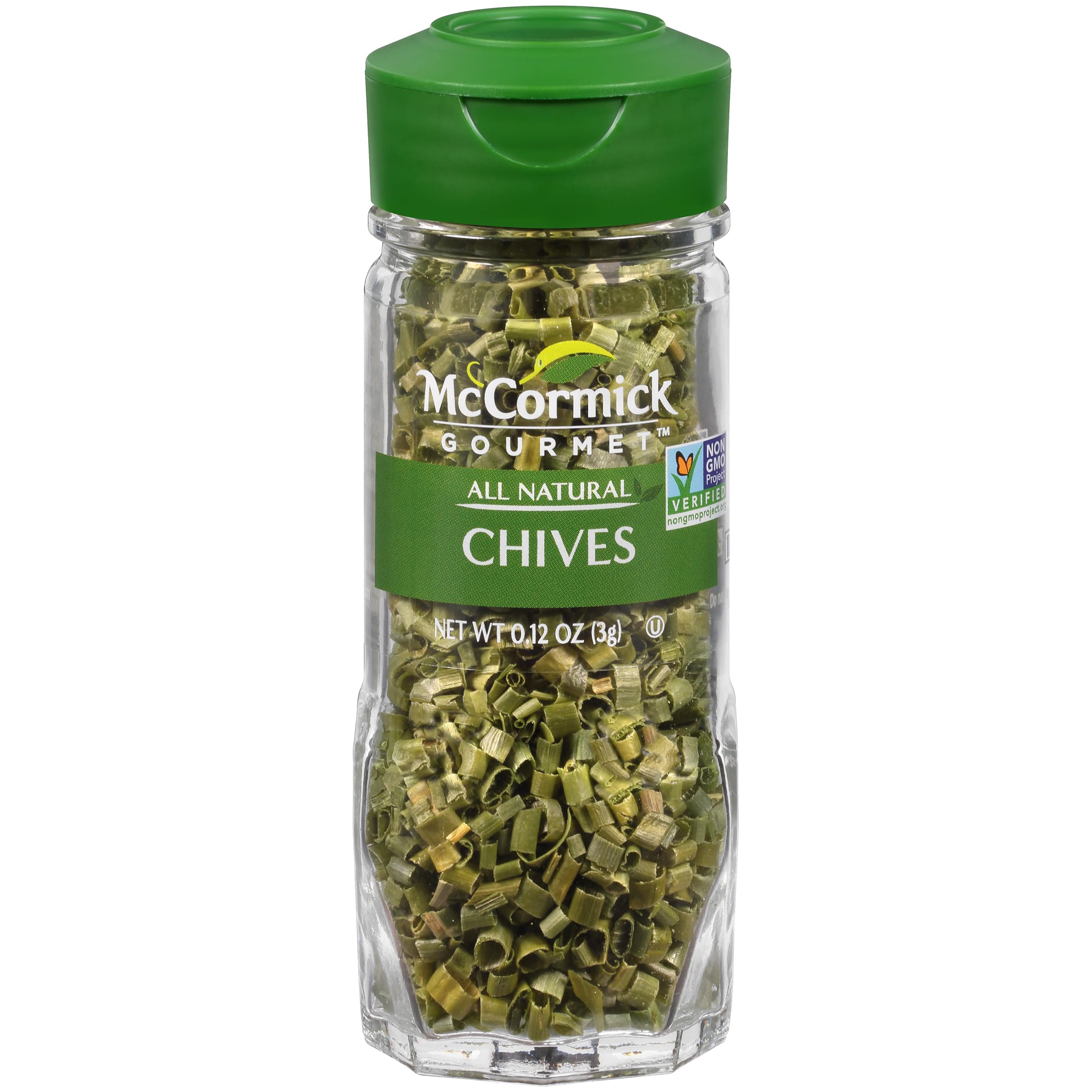 McCormick Gourmet Chives packaging showing freeze-dried freshness for easy, long-lasting flavor.