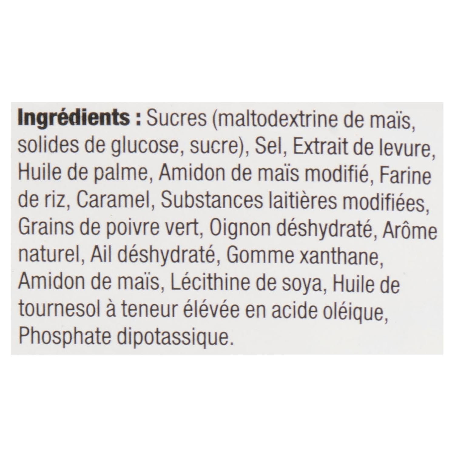McCormick Gourmet green peppercorn sauce mix packaging highlights imported from Canada.